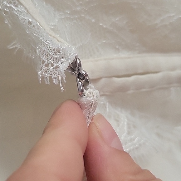 Whbm Lace Trim Popover Silk Shell Top S - Picture 8 of 10